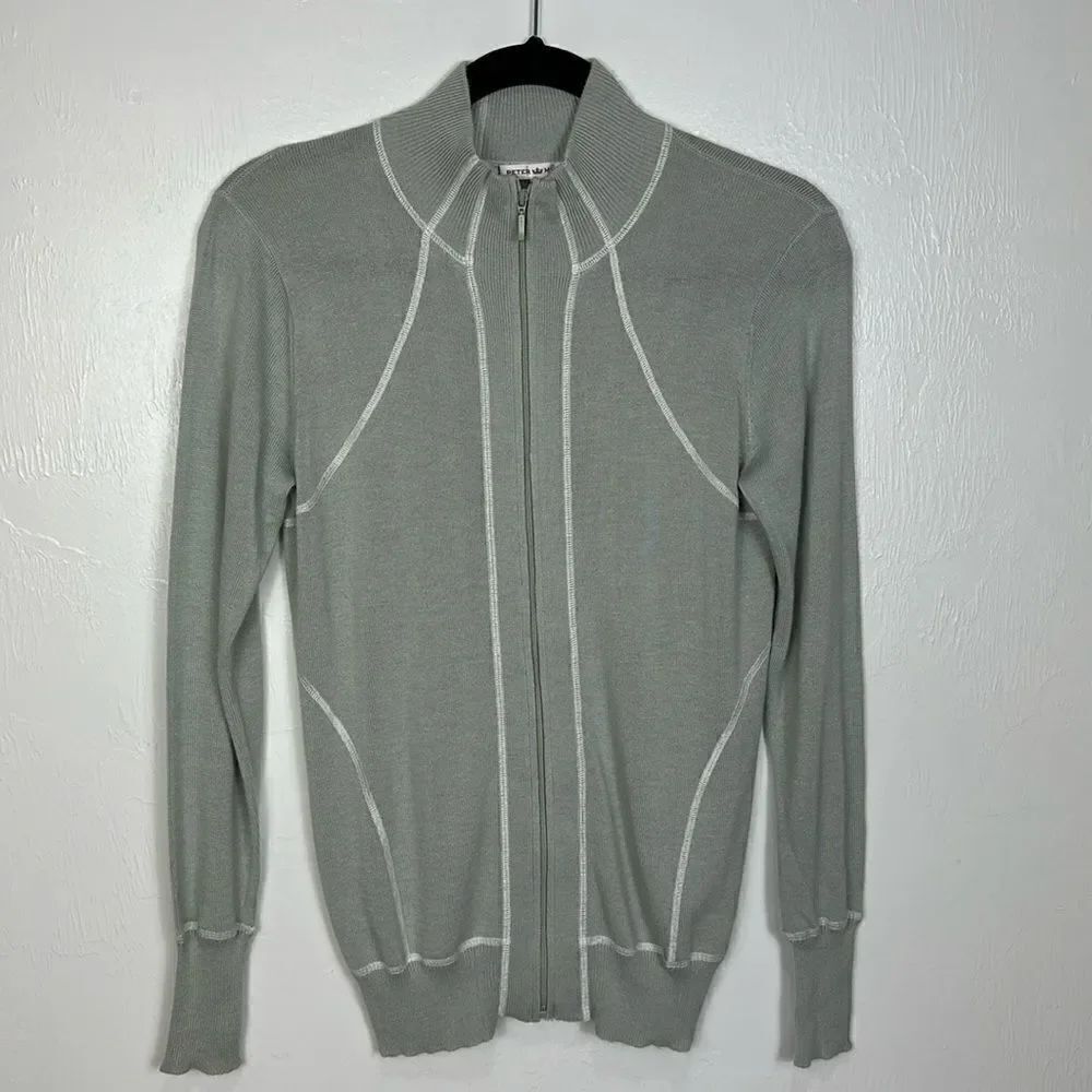Peter Millar Element 4 Warmth Gray Viscose Blend Full Zip Jacket Size S